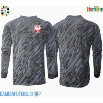 Camisa de time de futebol Polónia Goleiro Replicas 2º Equipamento Europeu 2024 Manga Comprida